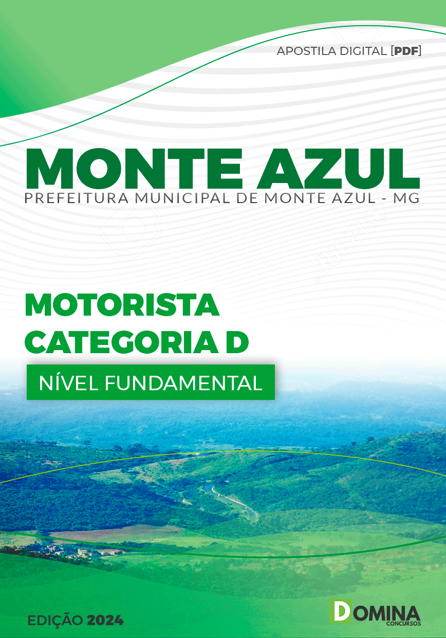 Apostila Pref Monte Azul MG 2024 Motorista Categoria D
