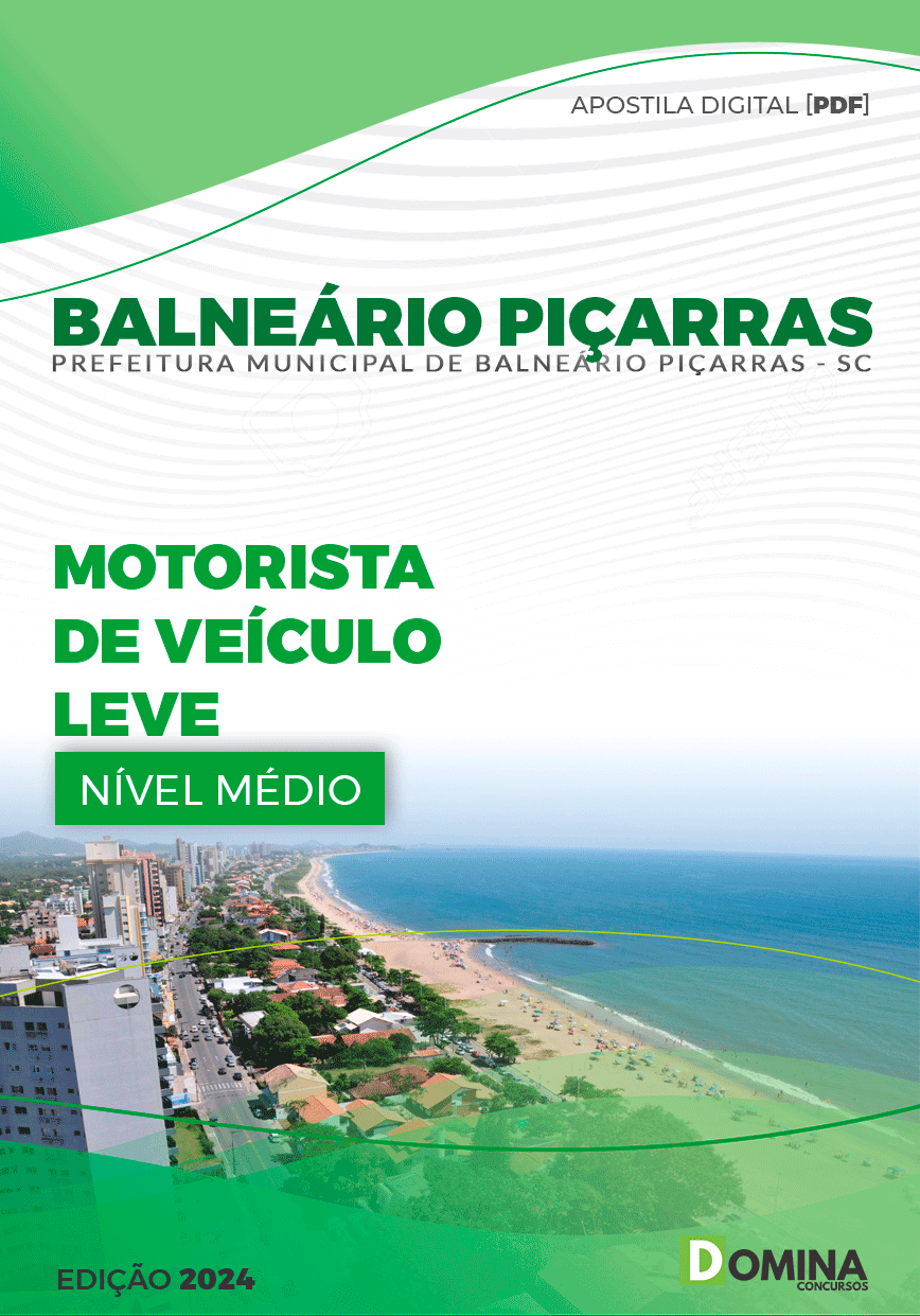 Apostila Pref Balneário Piçarras SC 2024 Motorista Veículo Leve