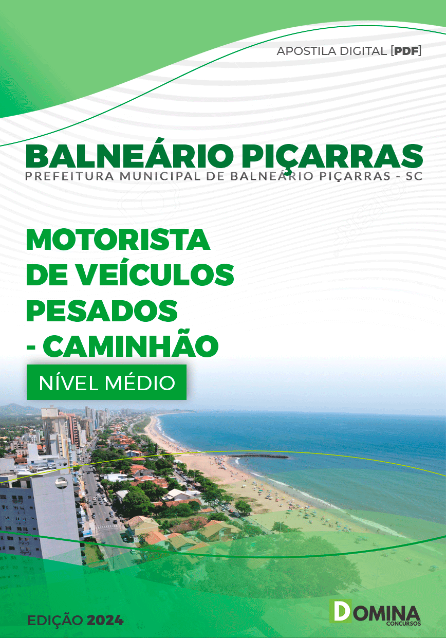 Apostila Pref Balneário Piçarras SC 2024 Motorista Veículo Pesados