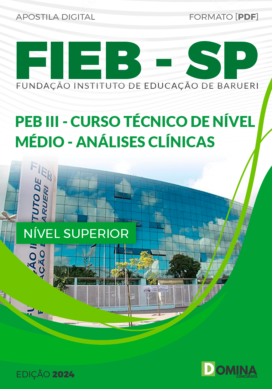 Apostila Concurso FIEB SP 2024 PEB III Analises Clínicas