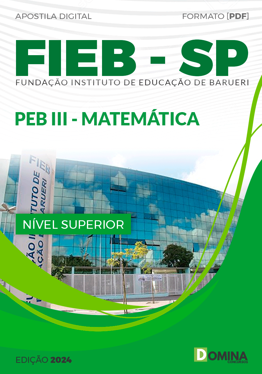 Apostila Concurso FIEB SP 2024 Professor III Matemática