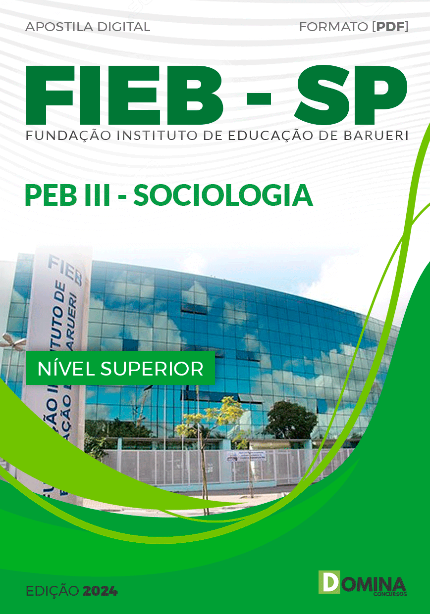 Apostila Concurso FIEB SP 2024 Professor III Sociologia