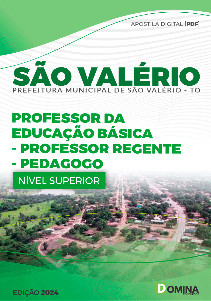 Apostila Pref São Valério 2024 Professor Pedagogo