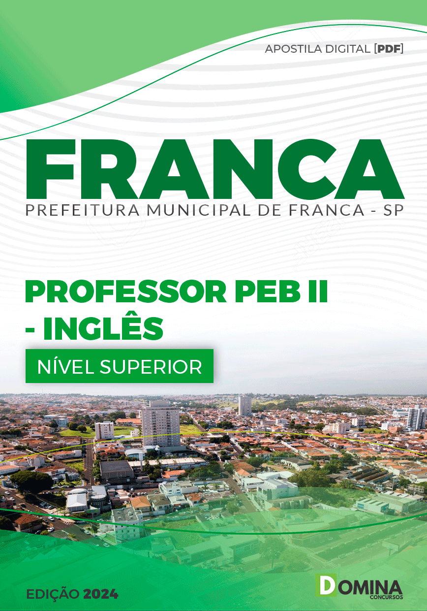 Apostila Pref Franca SP 2024 Professor PEB II Inglês
