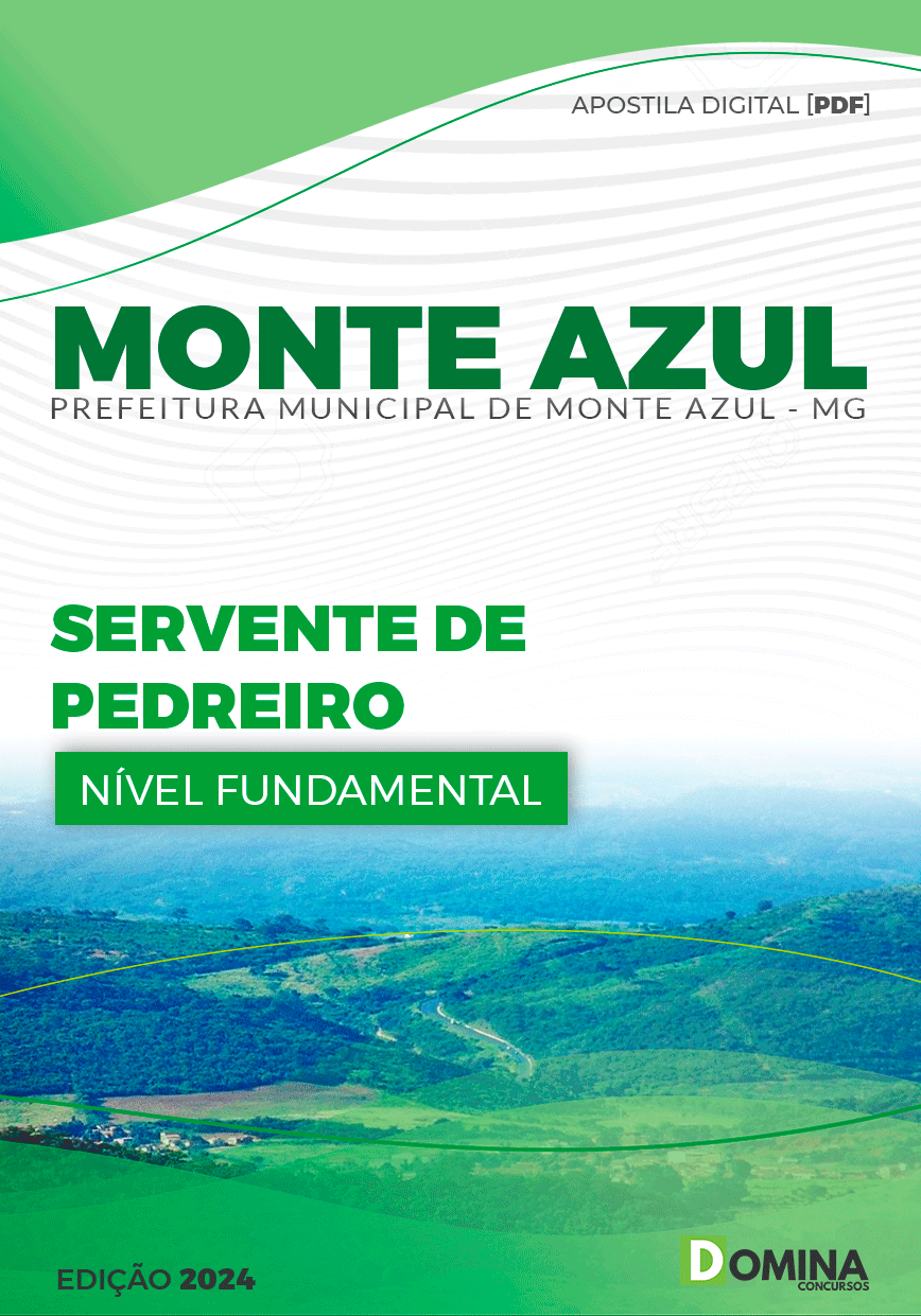 Apostila Pref Monte Azul MG 2024 Servente Pedreiro