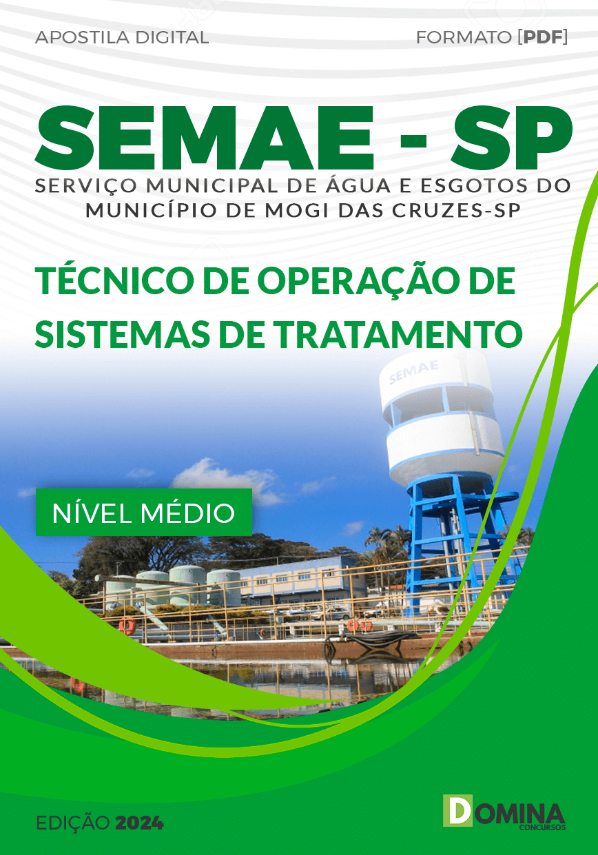 Apostila Concurso SEMAE SP 2024 Técnico Operação Sistemas Tratamento