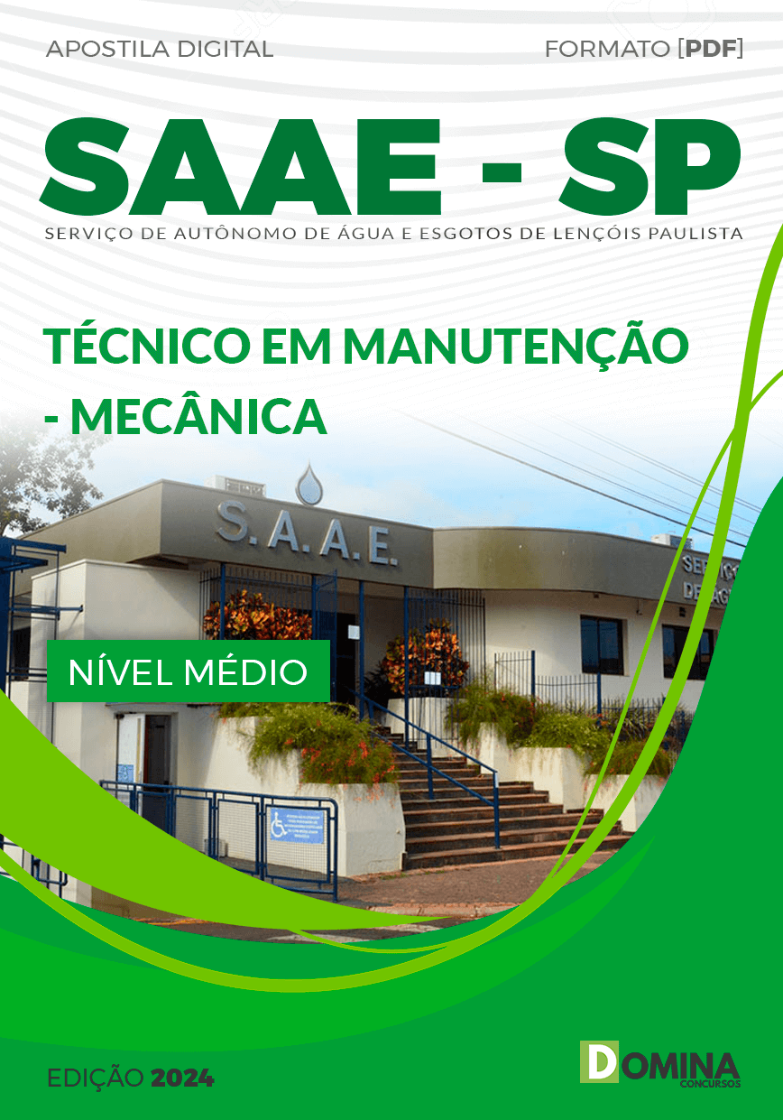 Apostila SAAE SP 2024 Técnico Manutenção Mecânica