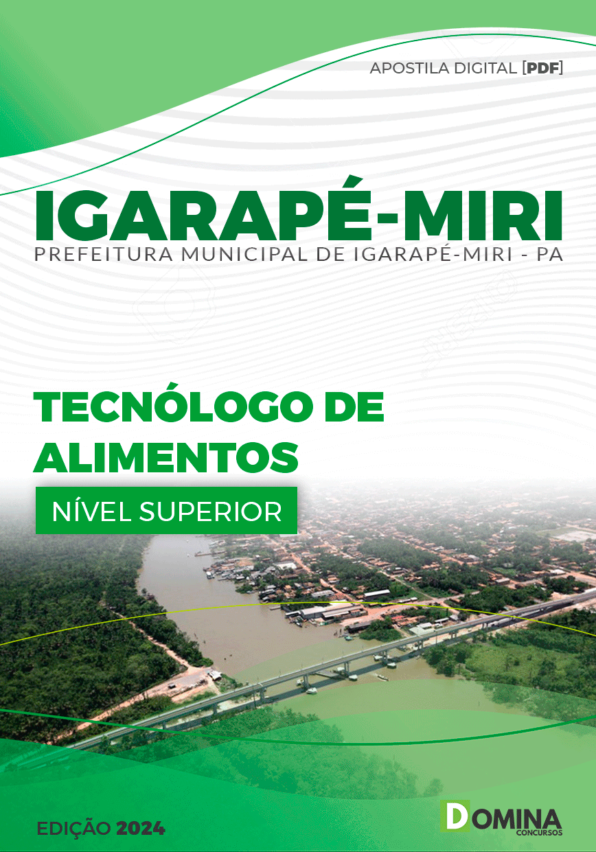 Apostila Pref Igarapé-Miri PA 2024 Tecnólogo de Alimentos