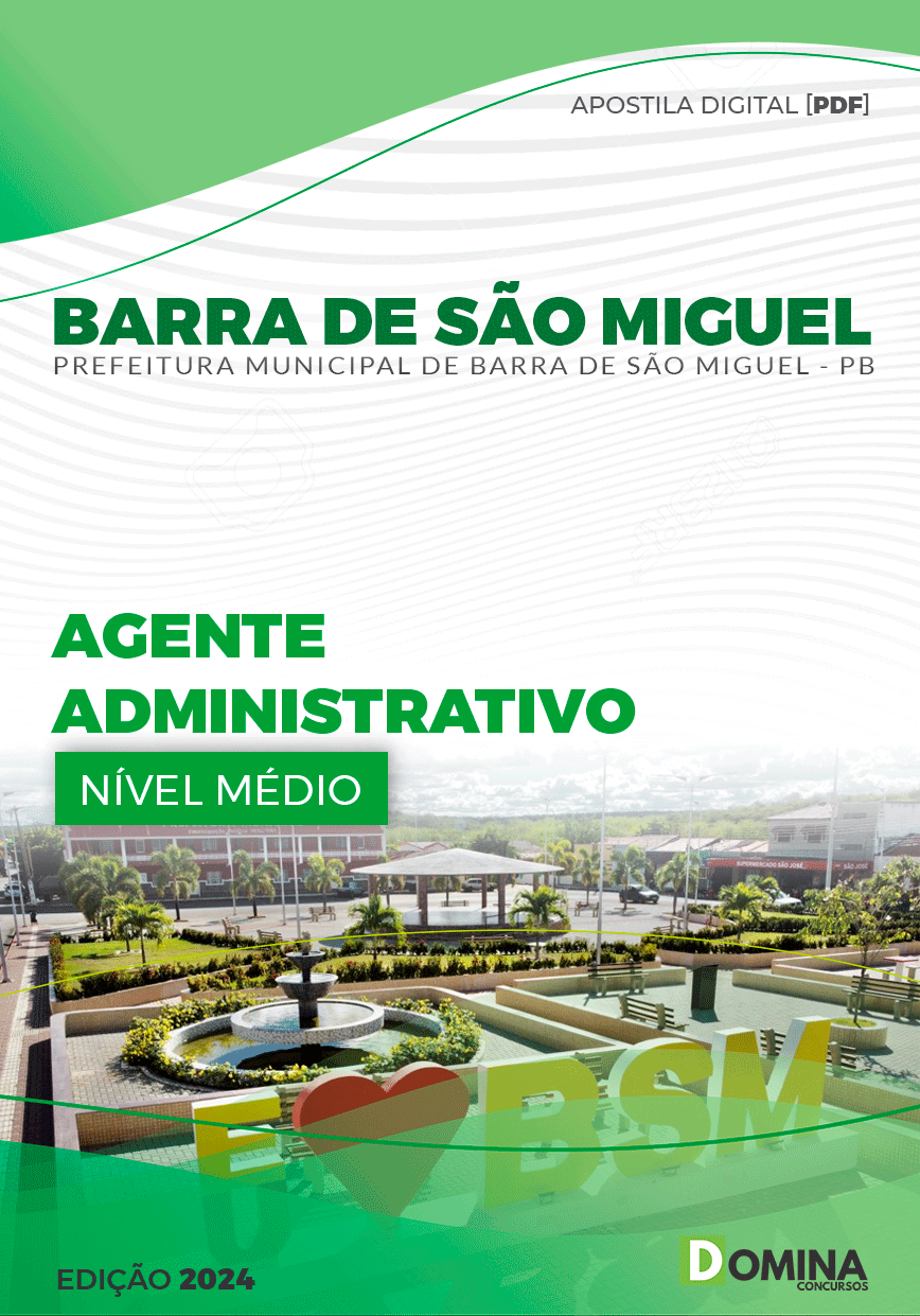 Apostila Pref Barra De São Miguel PB 2024 Agente Administrativo