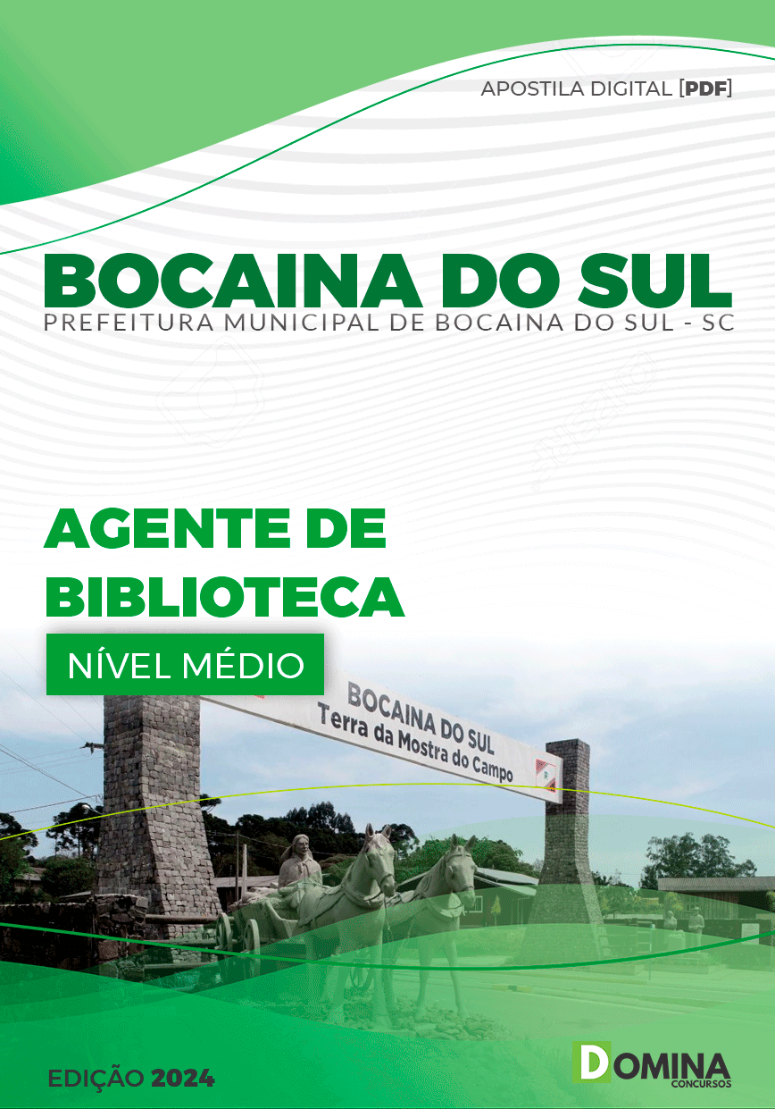 Apostila Pref Bocaina Do Sul SC 2024 Agente Biblioteca