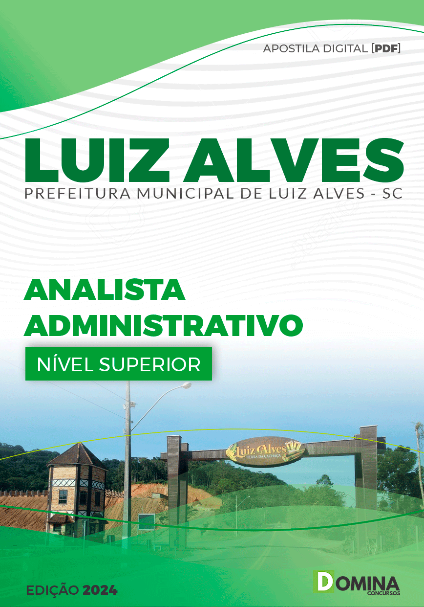 Apostila Pref Luiz Alves SC 2024 Analista Administrativo