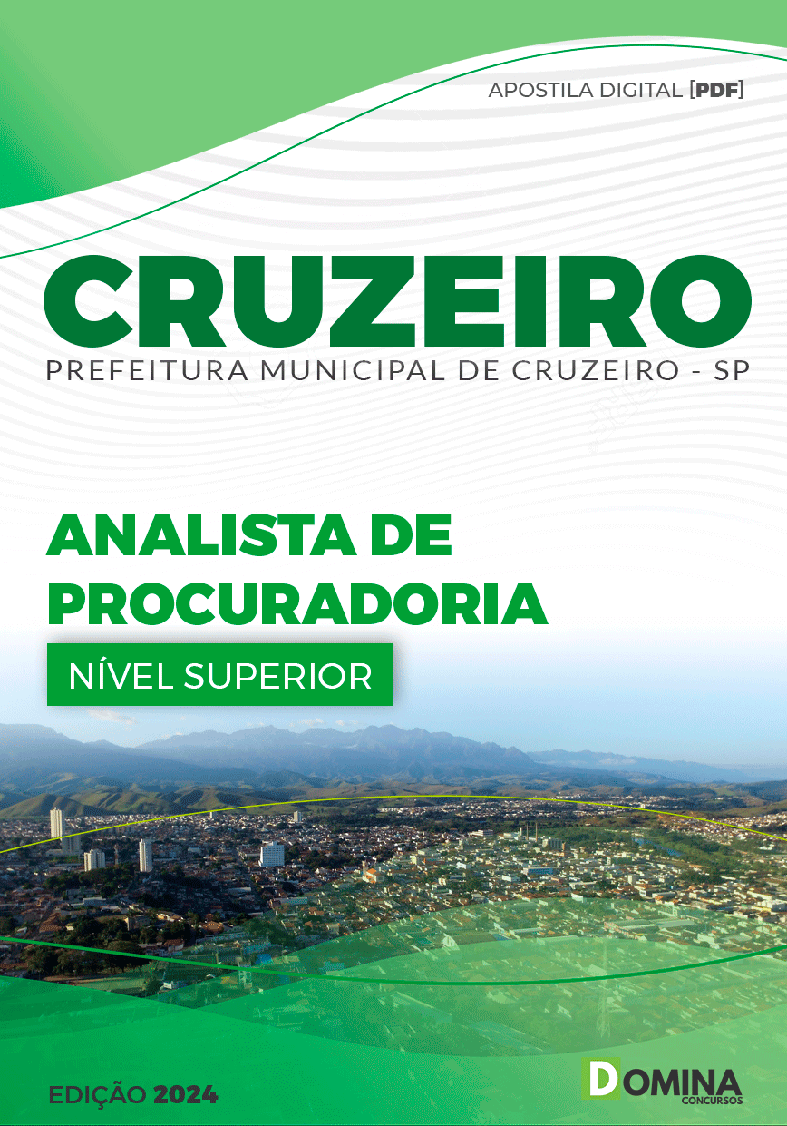 Apostila Pref Cruzeiro SP 2024 Analista de Procuradoria