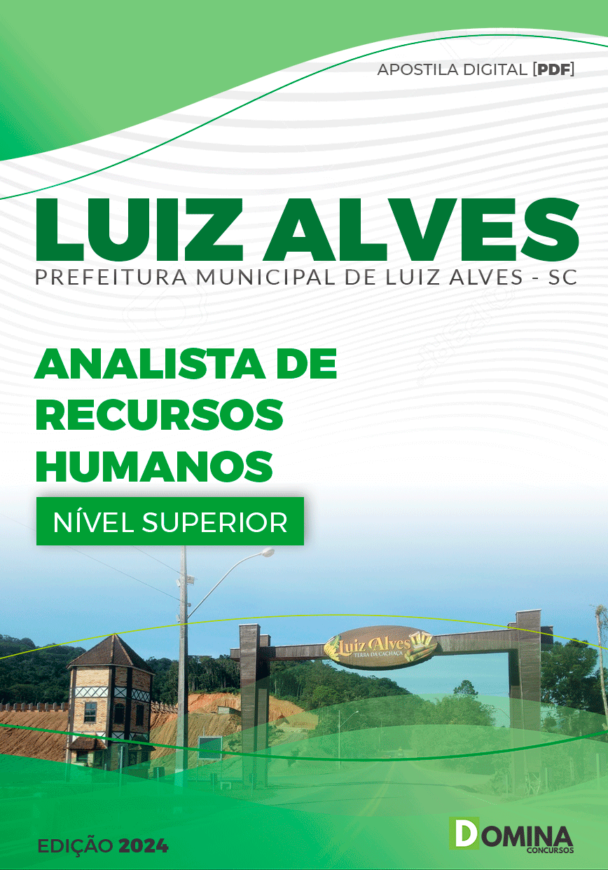Apostila Pref Luiz Alves SC 2024 Analista de Recursos Humanos