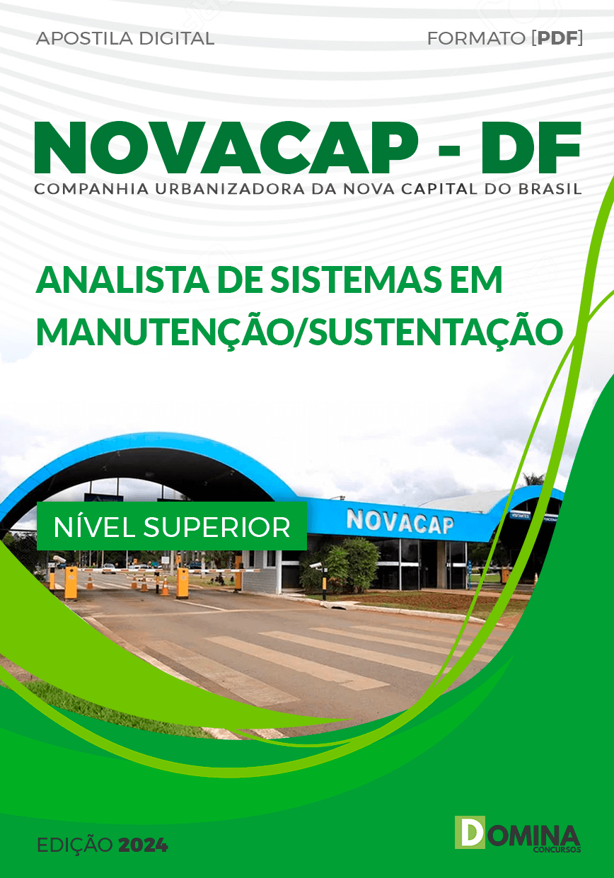 Apostila NOVACAP DF 2024 Analista Sistemas Manutenção Sustentação