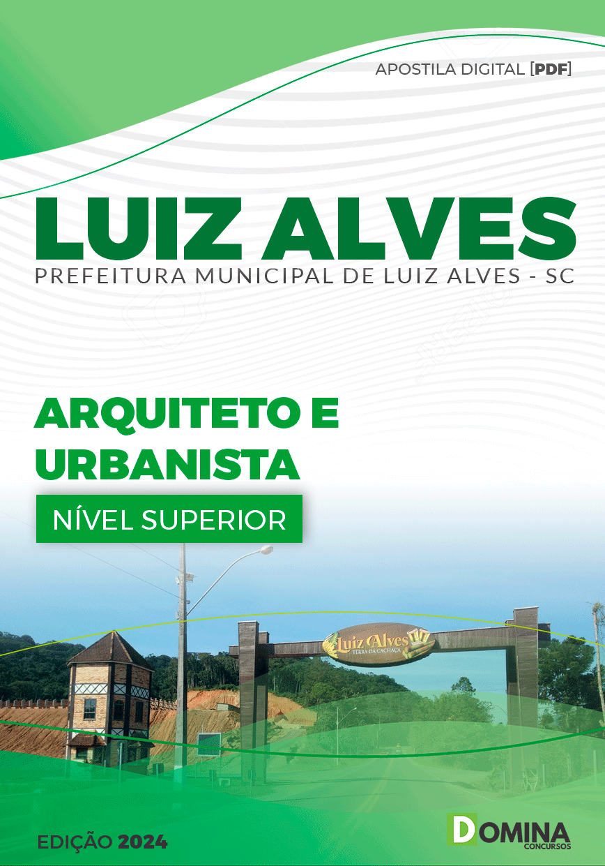 Apostila Pref Luiz Alves SC 2024 Arquiteto e Urbanista