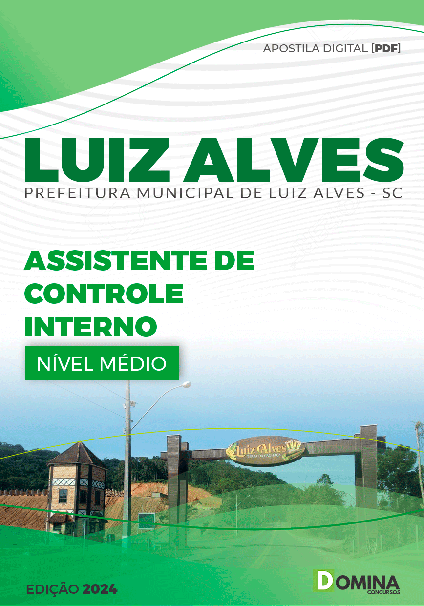 Apostila Pref Luiz Alves SC 2024 Assistente de Controle Interno