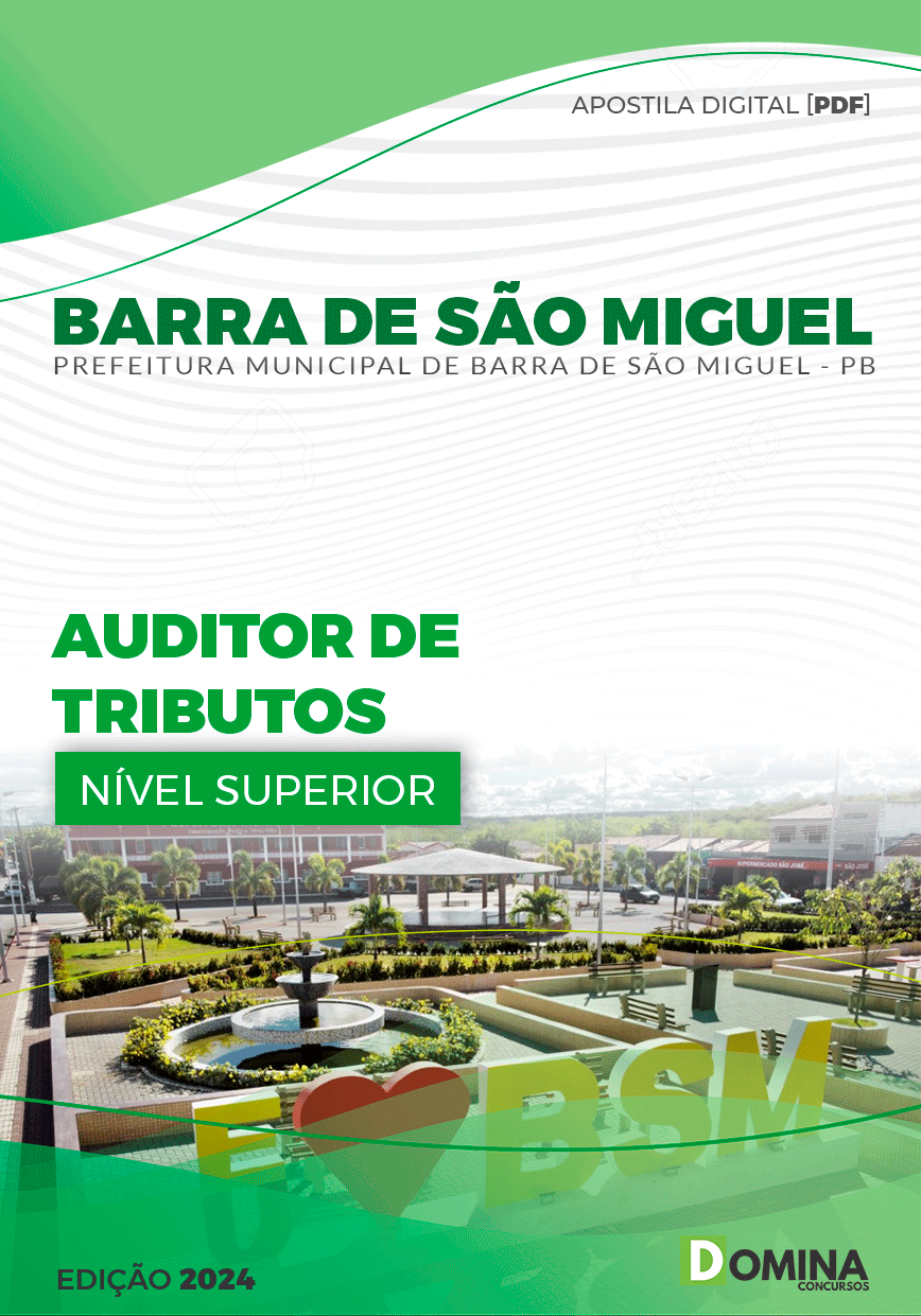 Apostila Pref Barra De São Miguel PB 2024 Auditor Tributos