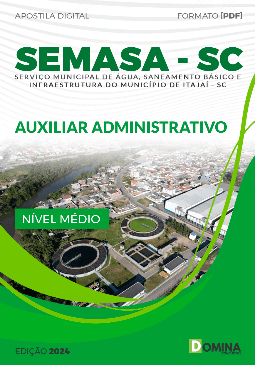 Apostila SEMASA Itajaí SC 2024 Auxiliar Administrativo