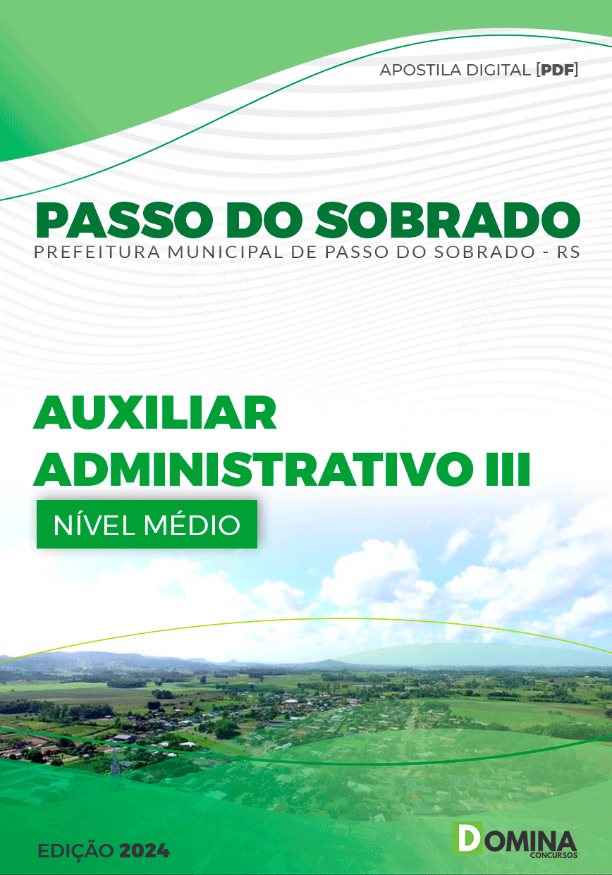 Apostila Pref Passo do Sobrado RS 2024 Auxiliar Administrativo