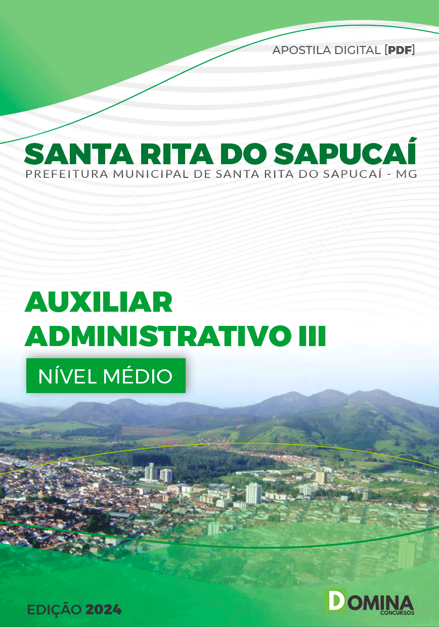 Apostila Pref Santa Rita Do Sapucaí MG 2024 Auxiliar Administrativo III
