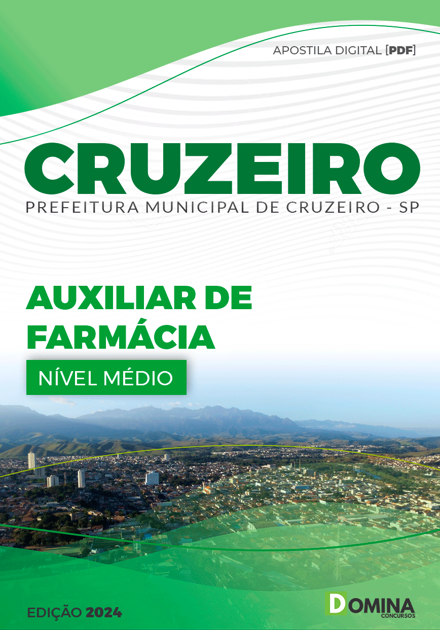 Apostila Pref Cruzeiro SP 2024 Auxiliar de Farmácia