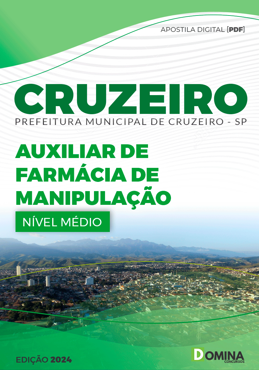 Apostila Pref Cruzeiro SP 2024 Auxiliar de Farmácia de Manipulação
