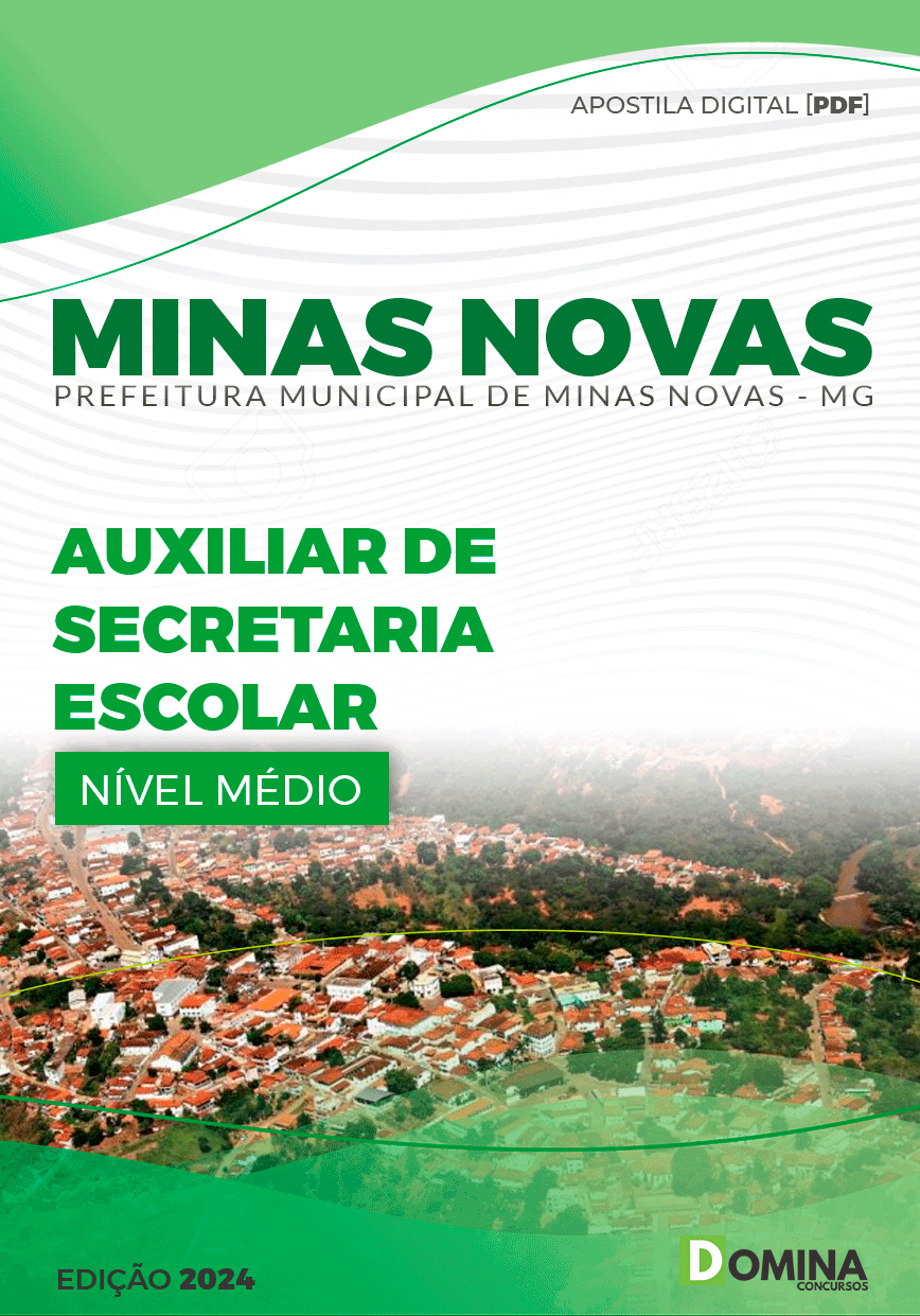 Apostila Pref Minas Novas MG 2024 Auxiliar Secretaria