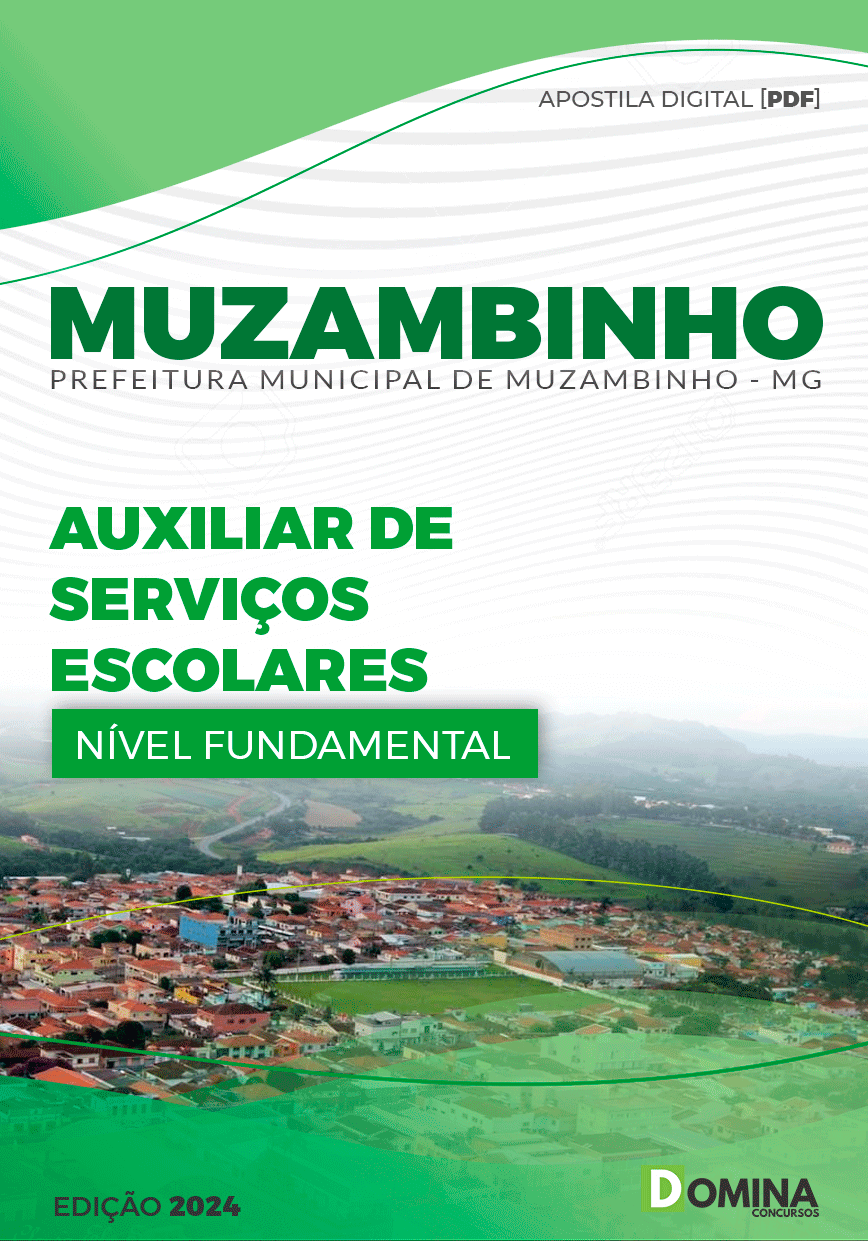 Apostila Pref Muzambinho MG 2024 Auxiliar Serviços Escolares