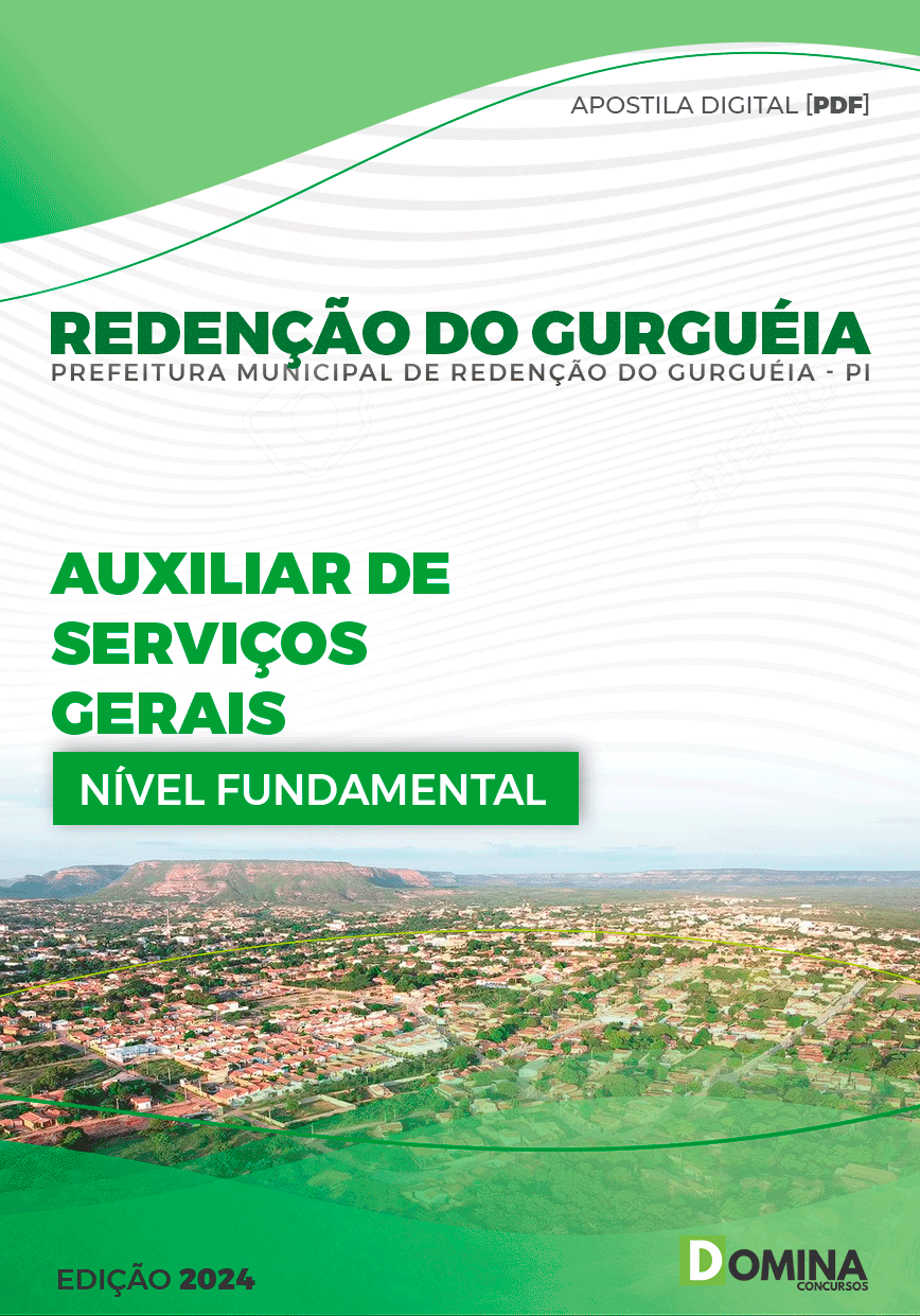 Apostila Pref Redenção do Gurguéia PI 2024 Auxiliar Serviços Gerais