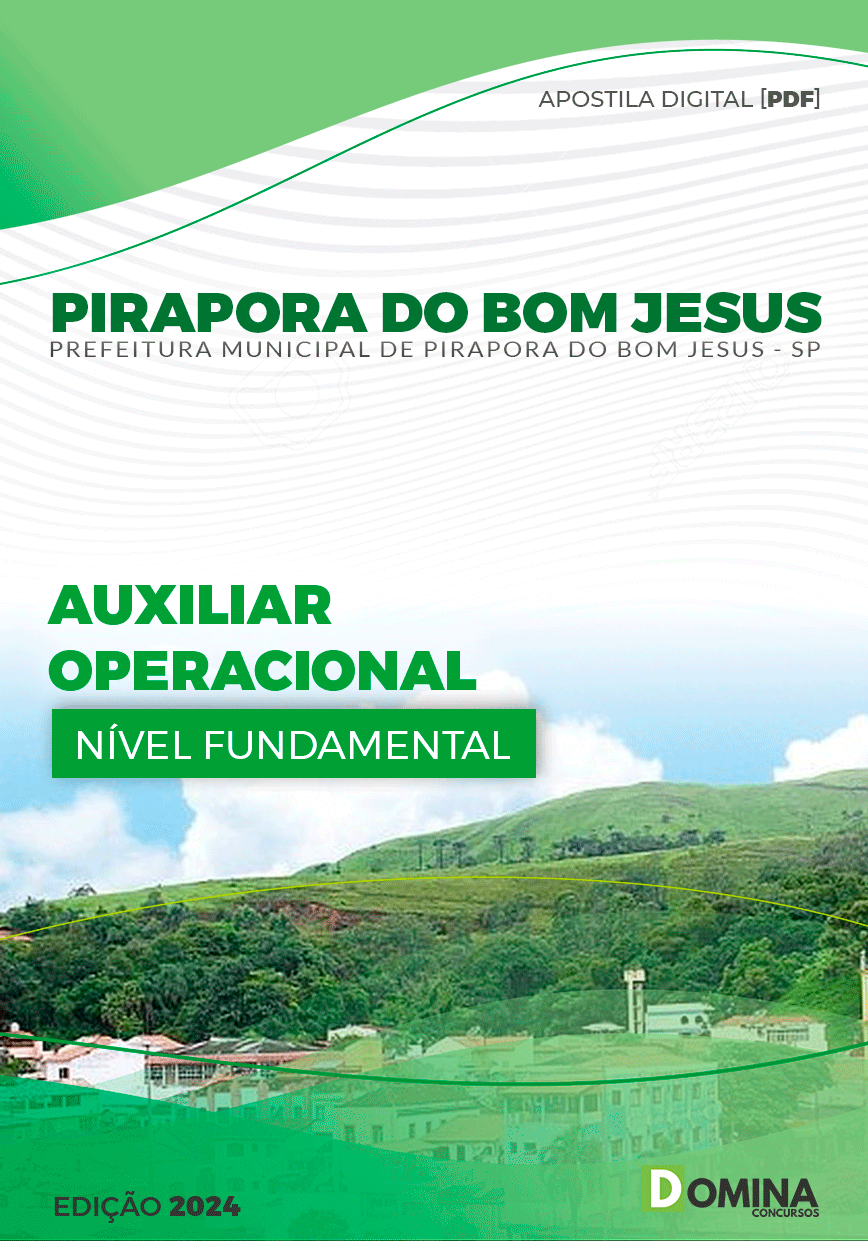 Apostila Pref Pirapora do Bom Jesus SP 2024 Auxiliar Operacional