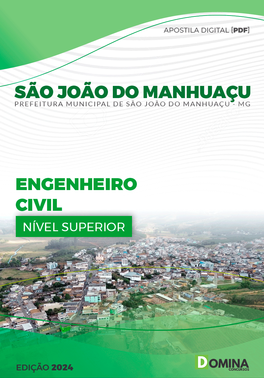Apostila Pref São João do Manhuaçu MG 2024 Engenheiro Civil