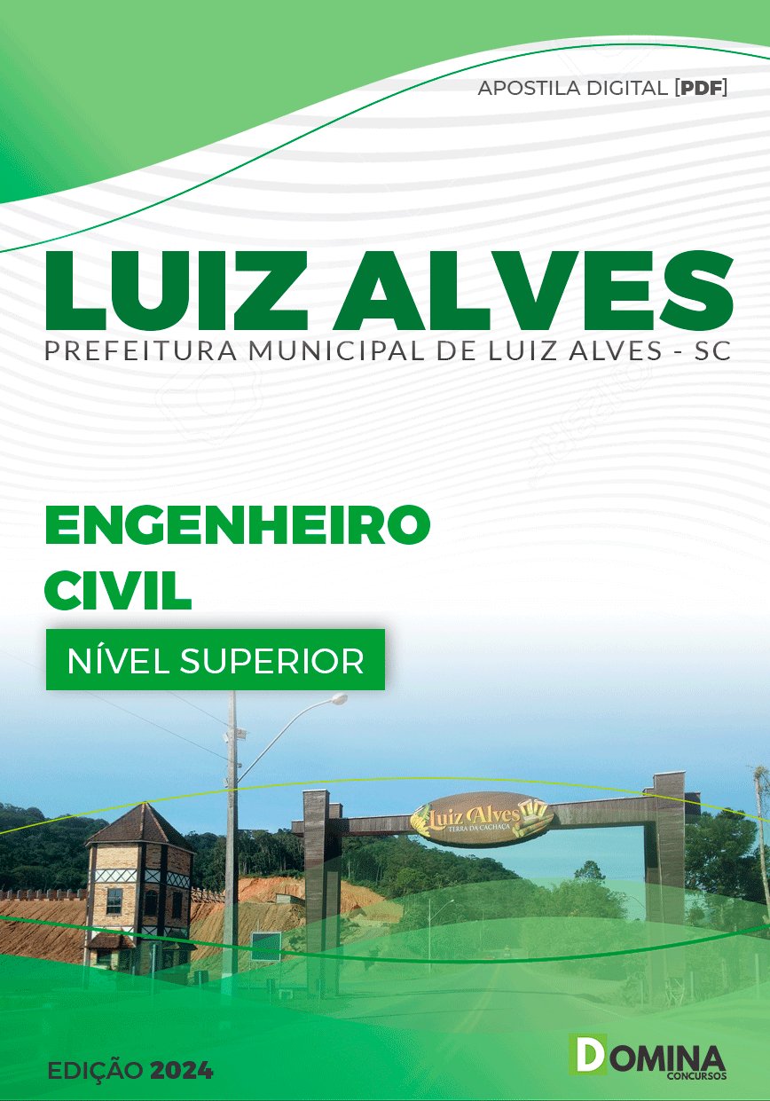 Apostila Pref Luiz Alves SC 2024 Engenheiro Civil