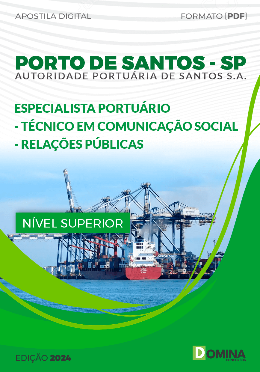 Apostila Porto de Santos SP 2024 Técnico Comunicação Social Relações Públicas