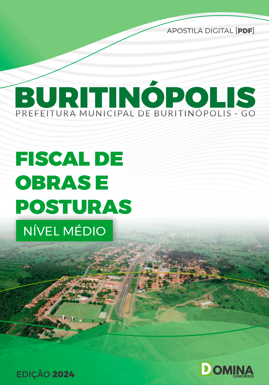 Apostila Pref Buritinópolis GO 2024 Fiscal Obras Posturas