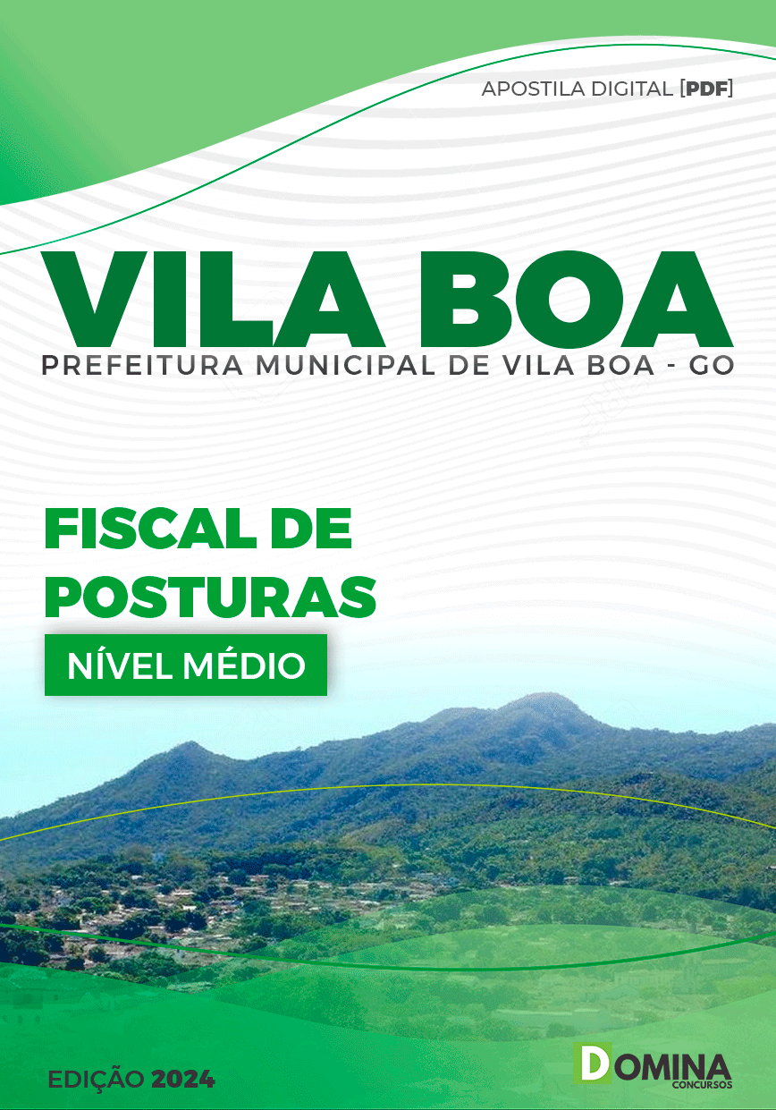 Apostila Pref Vila Boa GO 2024 Fiscal de Posturas