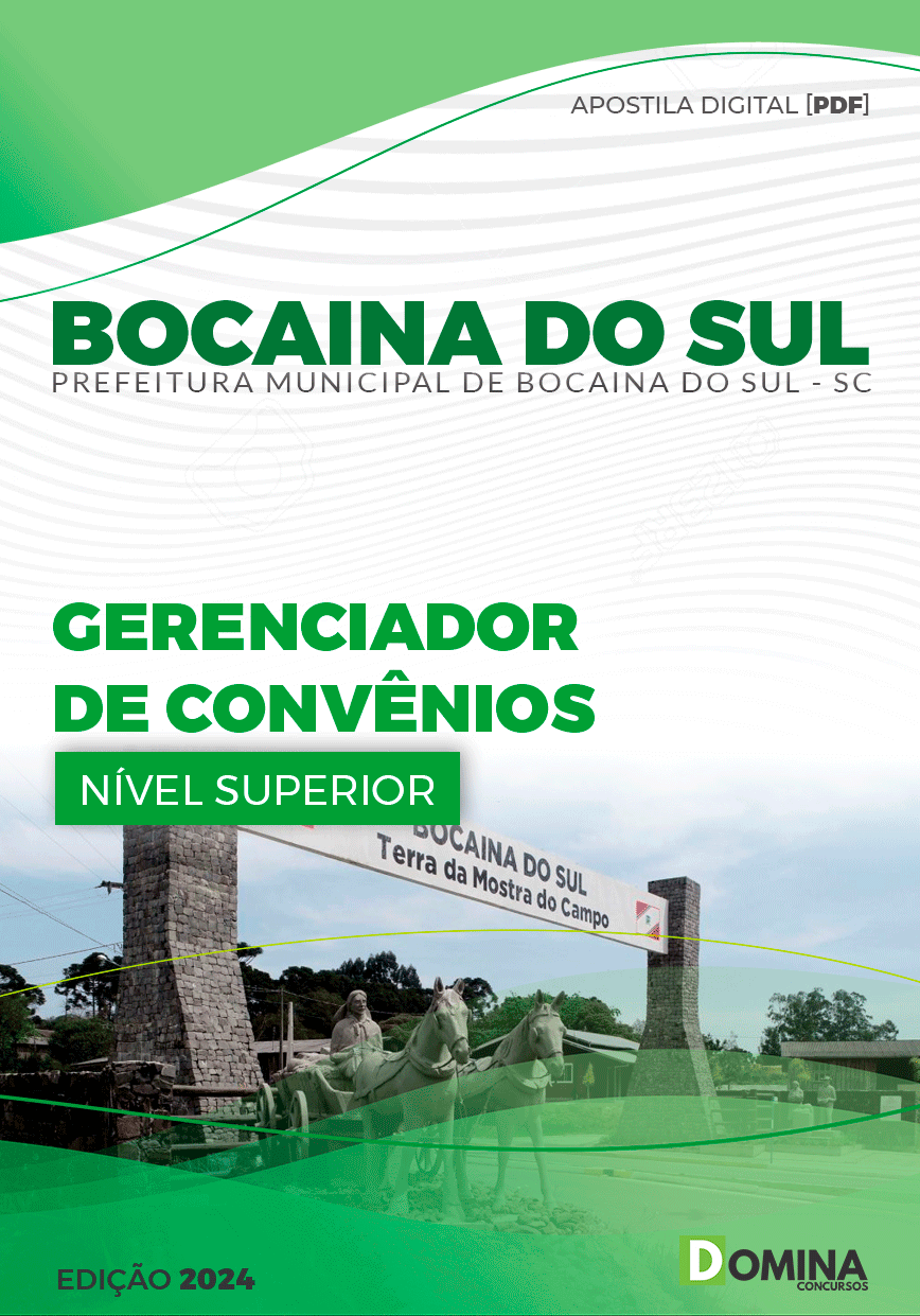Apostila Pref Bocaina Do Sul SC 2024 Gerenciador Convênios