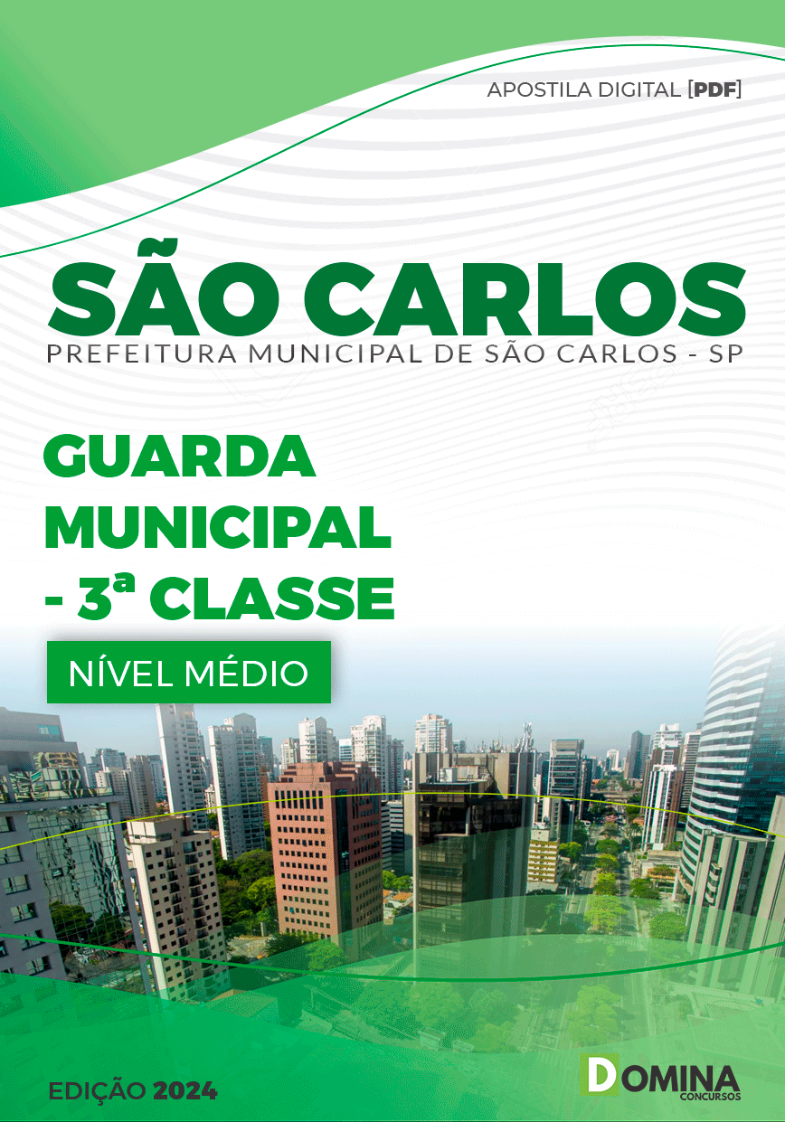 Apostila Pref São Carlos SP 2024 Guarda Municipal 3ª Classe