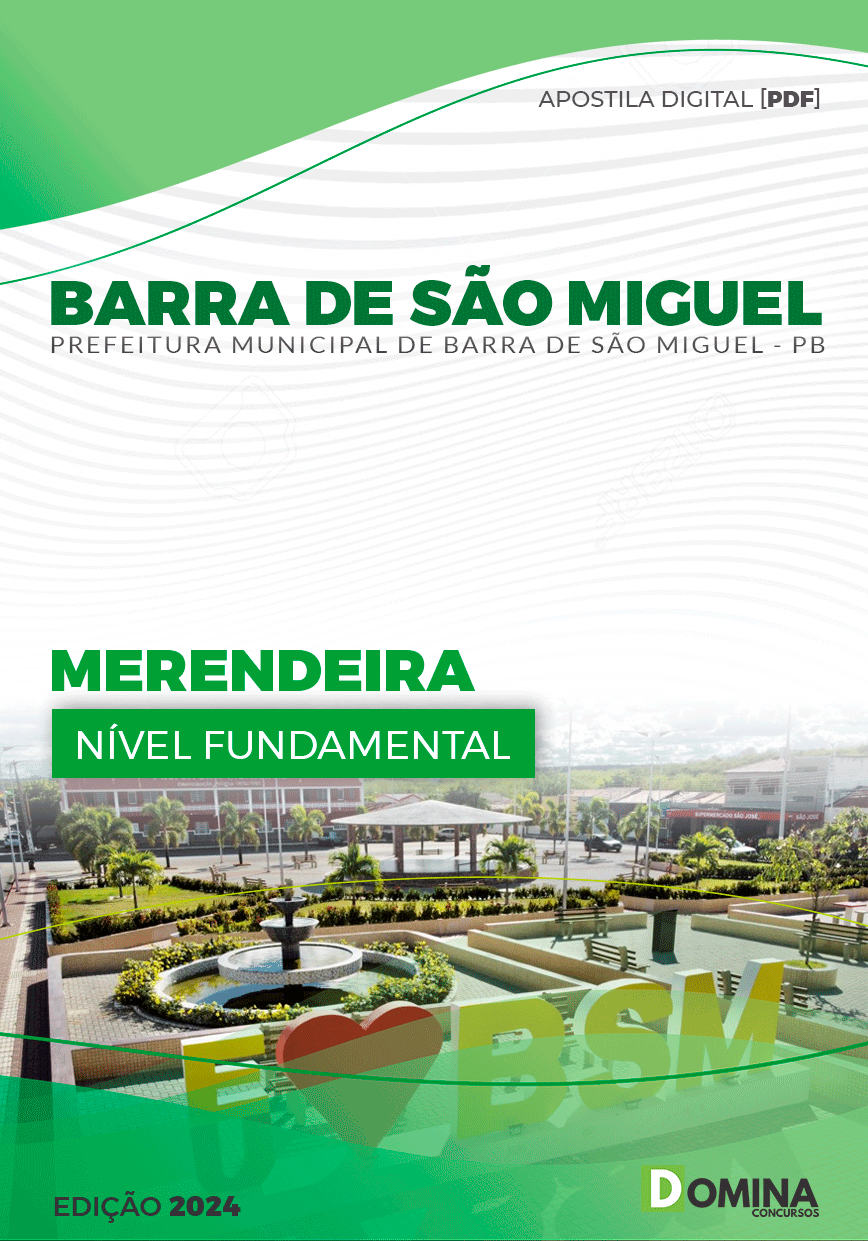 Apostila Pref Barra De São Miguel PB 2024 Merendeira