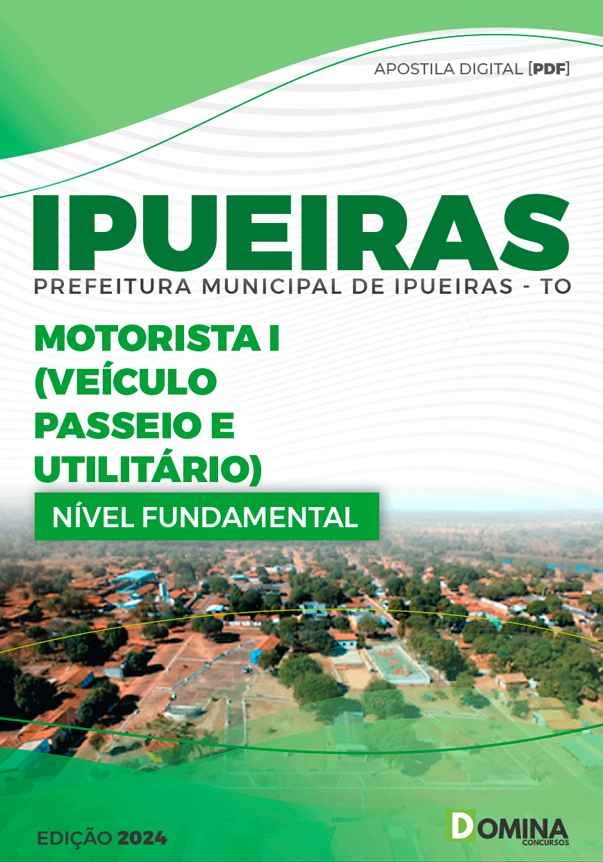 Apostila Pref Ipueiras TO 2024 Motorista de Veículos de Passeio