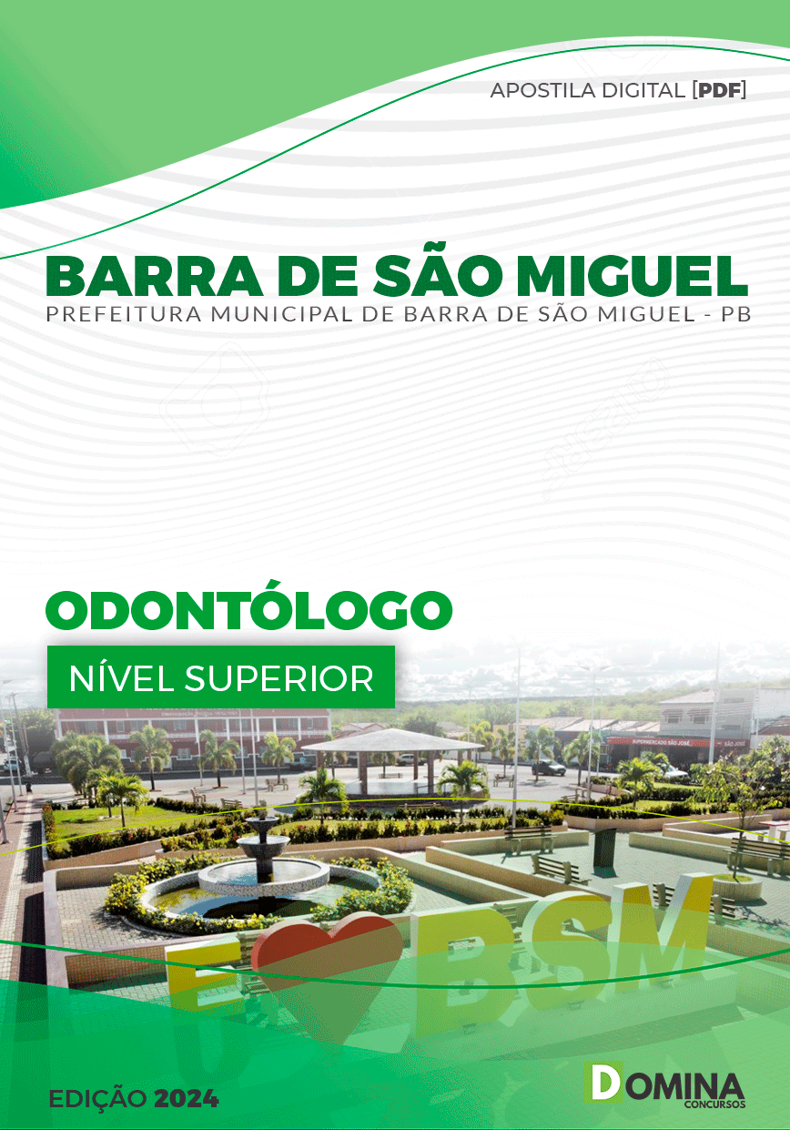 Apostila Pref Barra De São Miguel PB 2024 Odontólogo