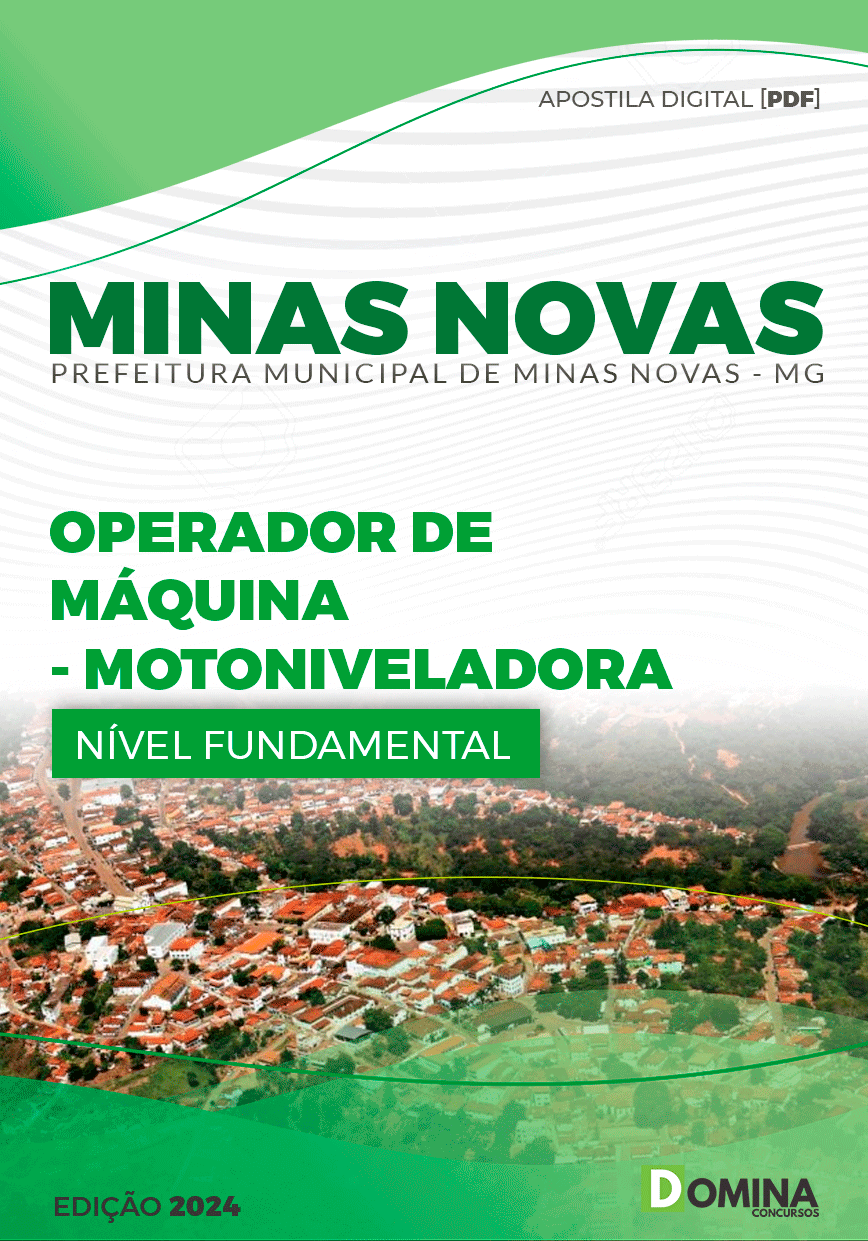 Apostila Pref Minas Novas MG 2024 Operador Máquina Motoniveladora
