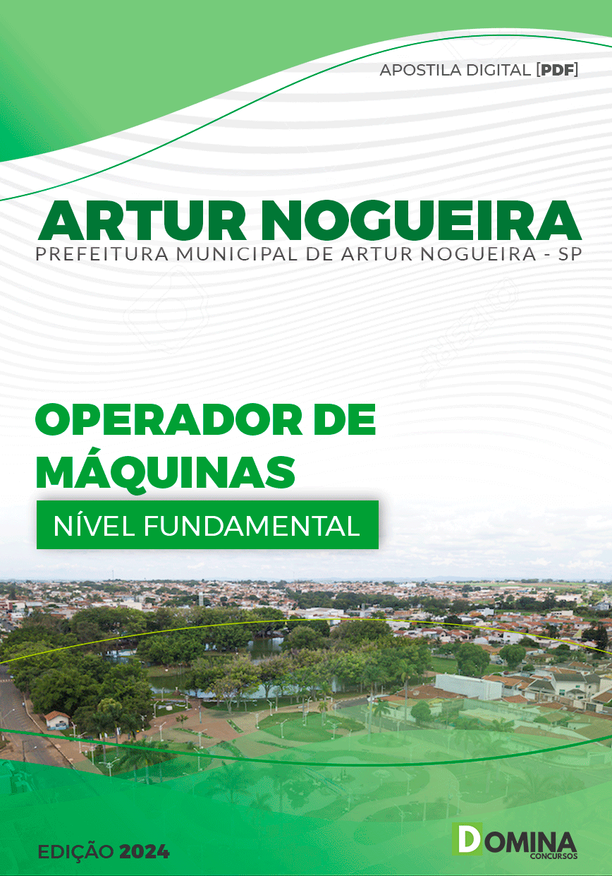 Apostila Pref Artur Nogueira SP 2024 Operador de Máquinas