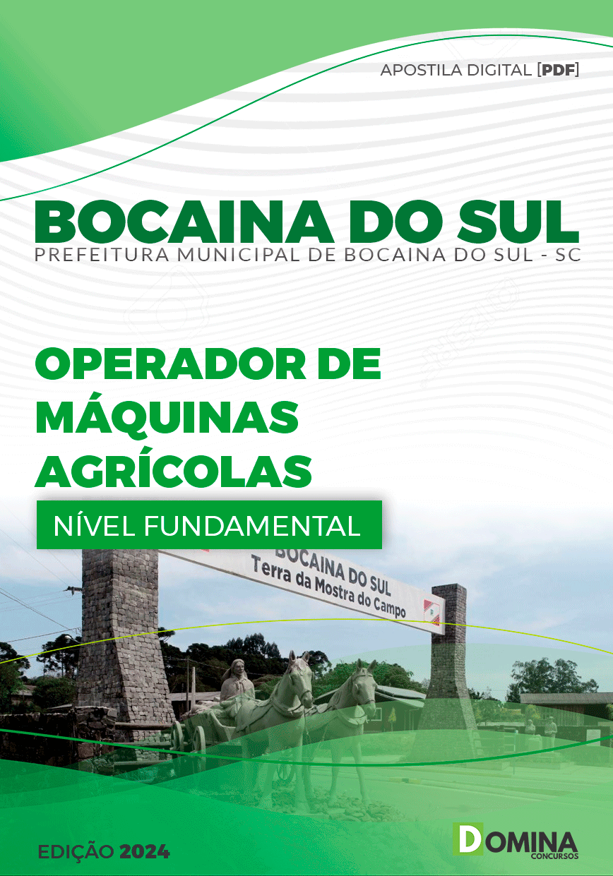 Apostila Pref Bocaina Do Sul SC 2024 Operador Máquinas Agrícolas