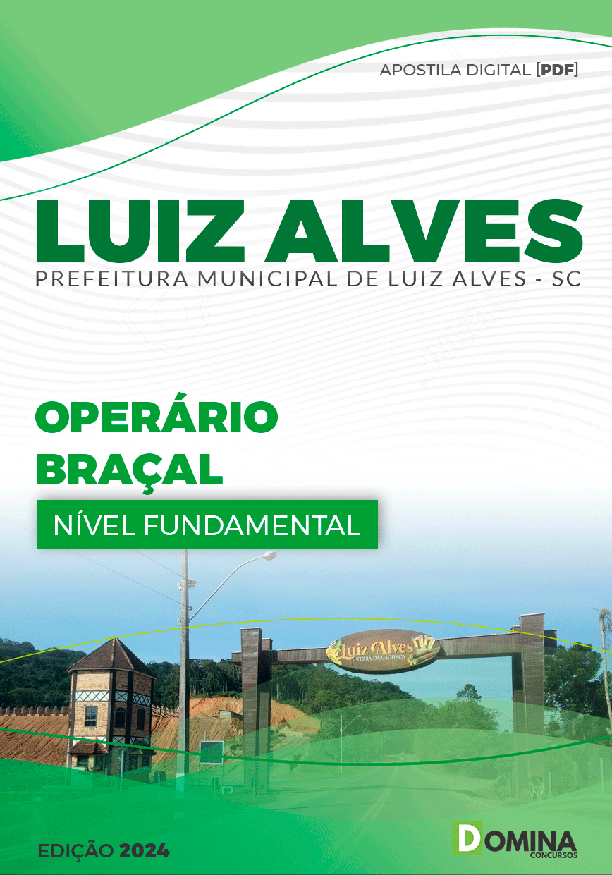 Apostila Pref Luiz Alves SC 2024 Operário Braçal