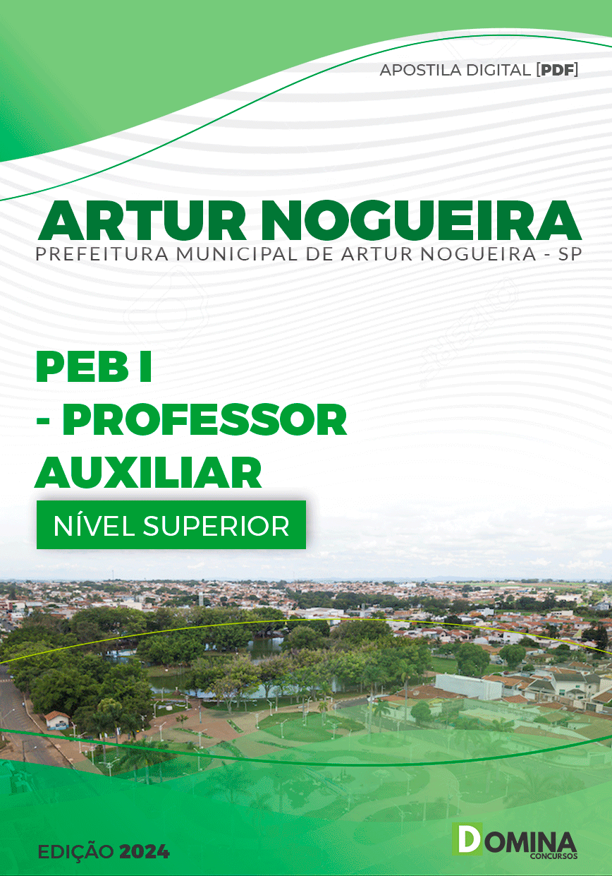 Apostila Pref Artur Nogueira SP 2024 Professor Auxiliar