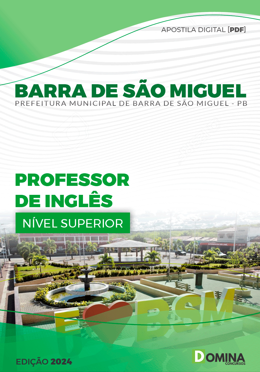 Apostila Pref Barra De São Miguel PB 2024 Professor Inglês