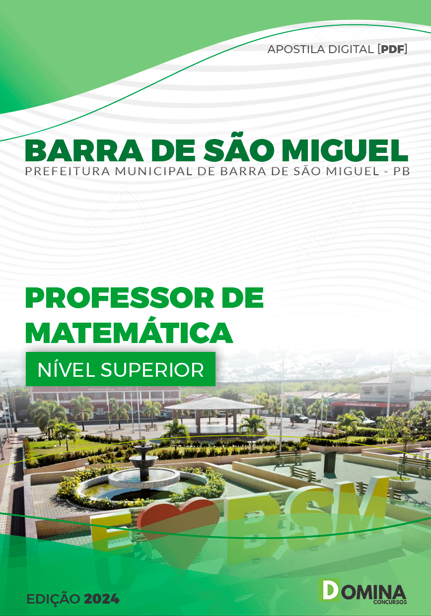 Apostila Pref Barra De São Miguel PB 2024 Professor Matemática