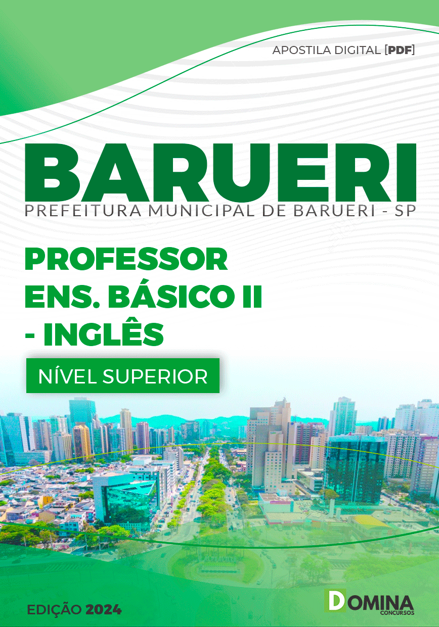 Apostila Pref Barueri SP 2024 Professor de Inglês