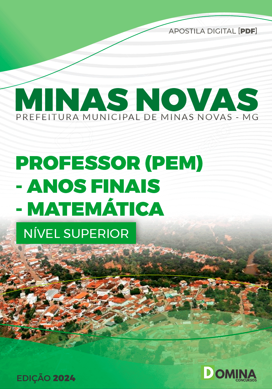 Apostila Pref Minas Novas MG 2024 Professor Matemática