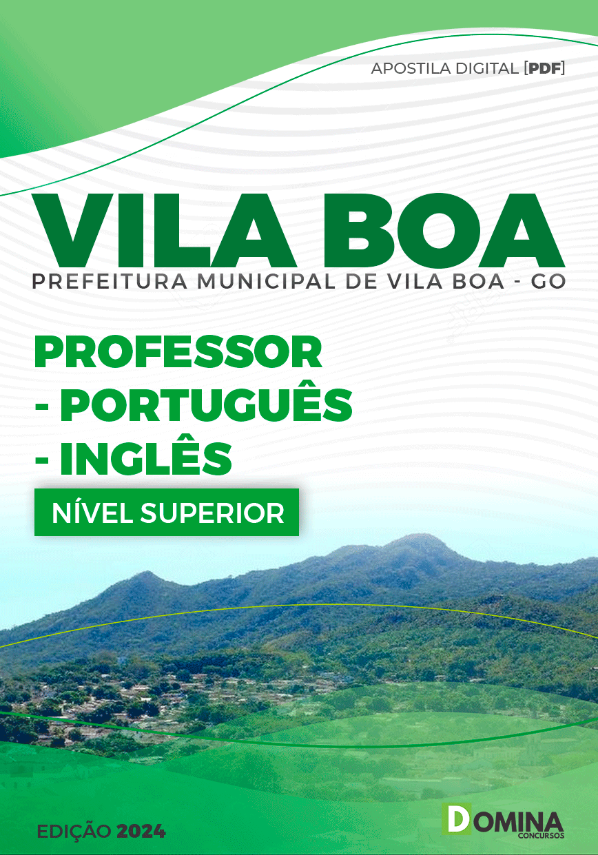 Apostila Pref Vila Boa GO 2024 Professor de Português e Inglês